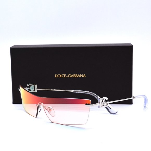 NEW DOLCE & GABBANA DG2292 IRIDESCENT RIMLESS SHIELD AUTHENTIC SUNGLASSES - Picture 7 of 15